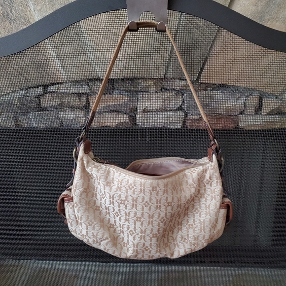 Vintage  Fossil Signature Canvas /Leather shoulder bag - Picture 11 of 14